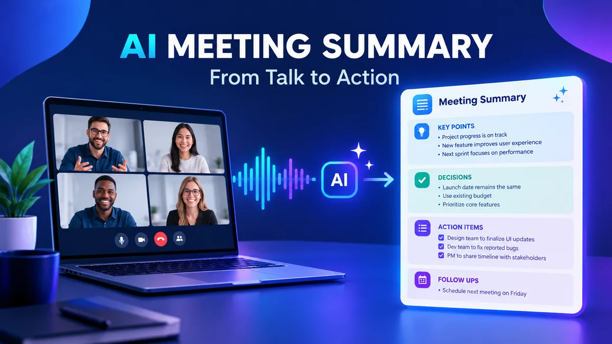 AI Meeting Summary: Best Tools and How They Work in 2026 article cover image
