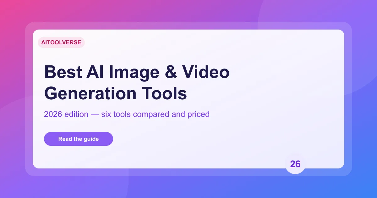 Best AI Image and Video Generation Tools in 2026 article cover image