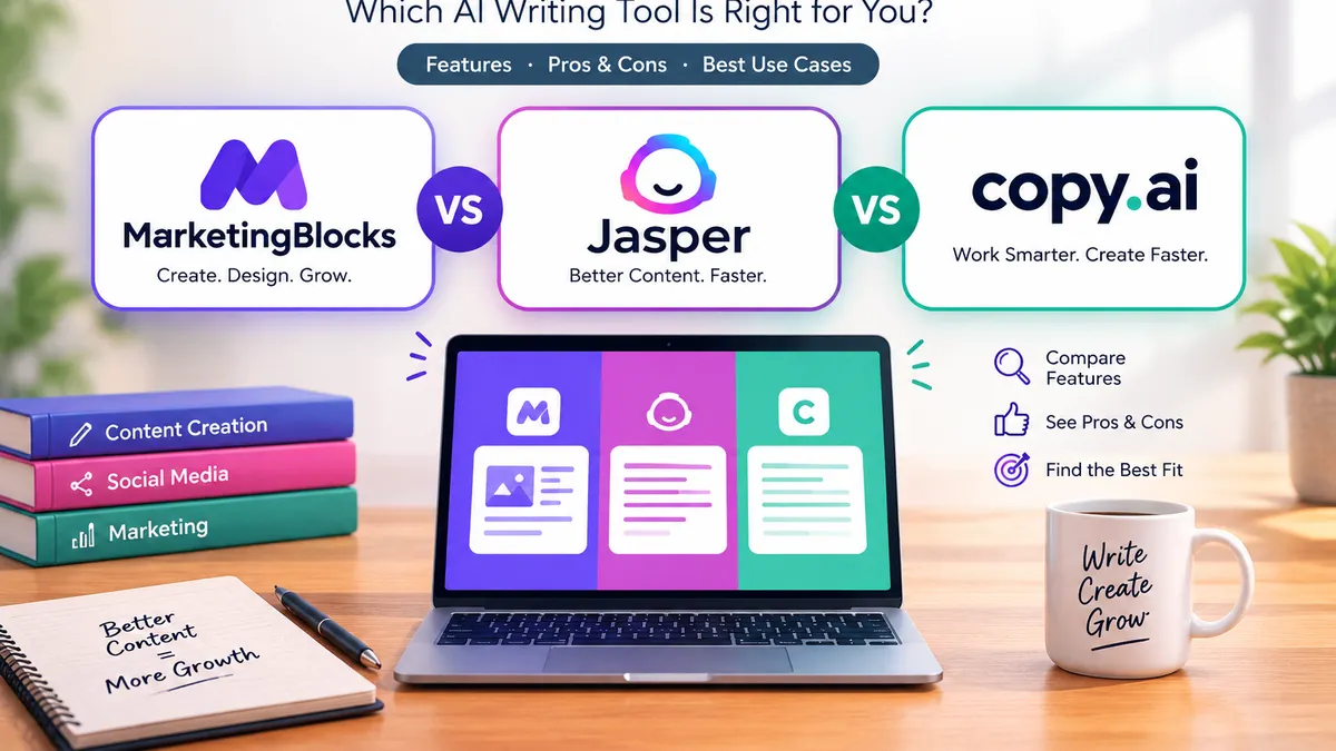 MarketingBlocks vs Jasper vs Copy.ai: Workflows Compared article cover image