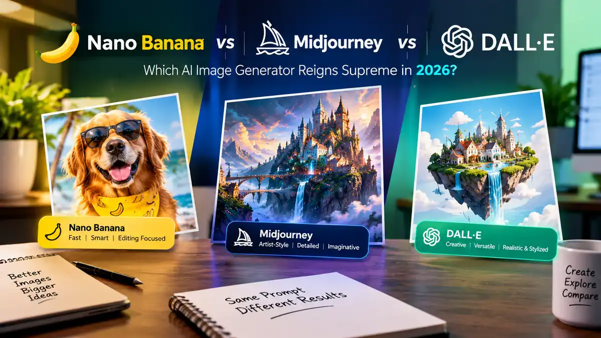 Nano Banana vs Midjourney vs ChatGPT Images (2026) article cover image