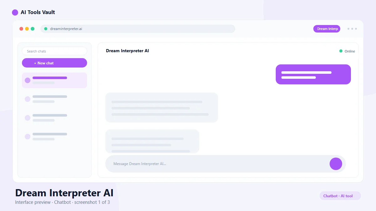Dream Interpreter AI app showing dream journal with AI symbol analysis and pattern tracking