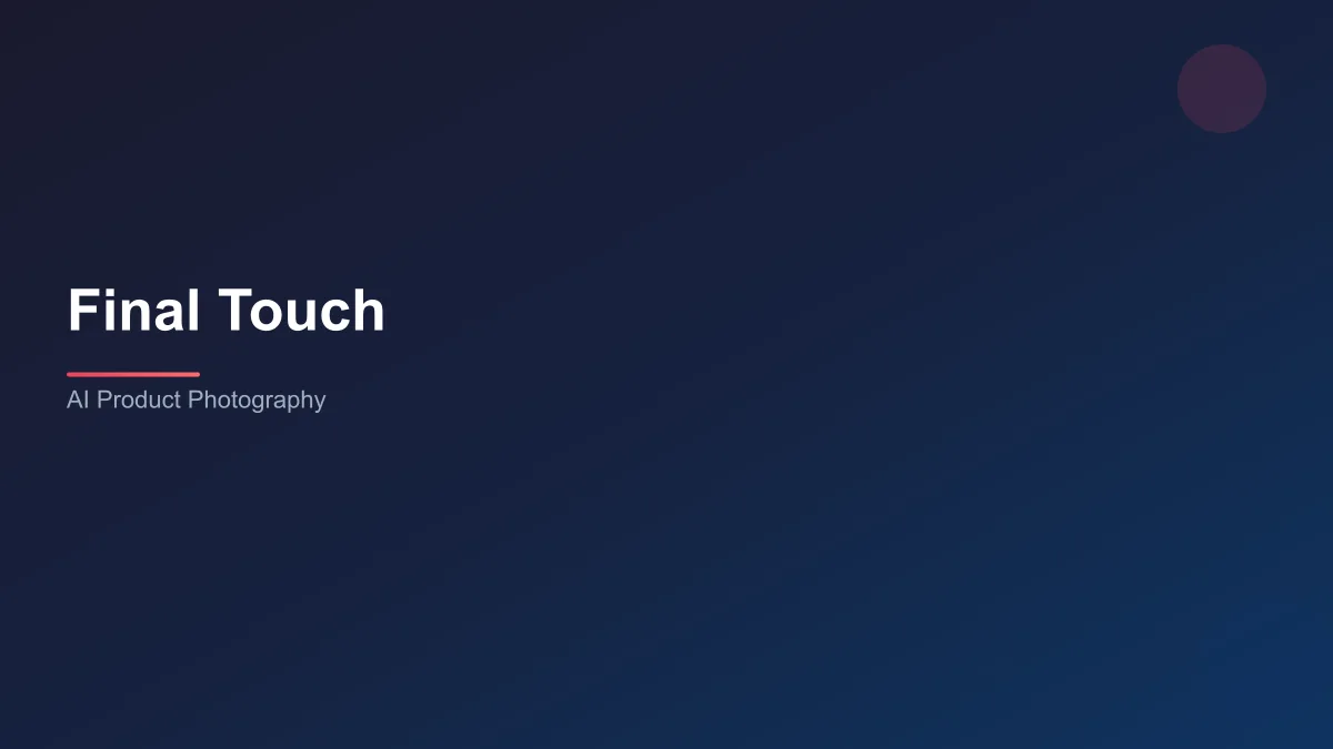 Final Touch AI product photography interface