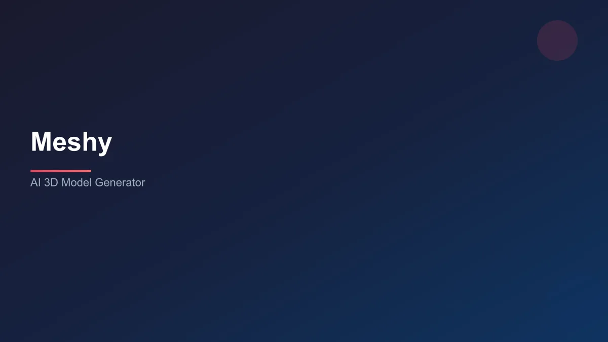 Meshy AI 3D model generator interface