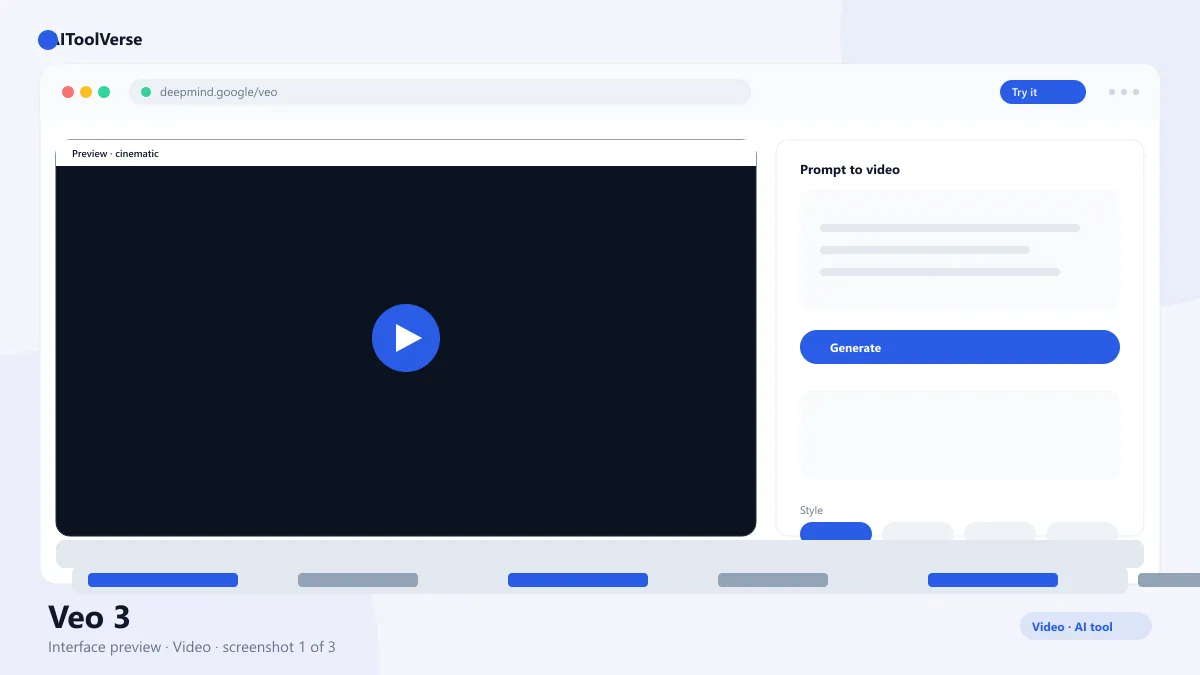 Veo 3 AI video generator interface for text to video