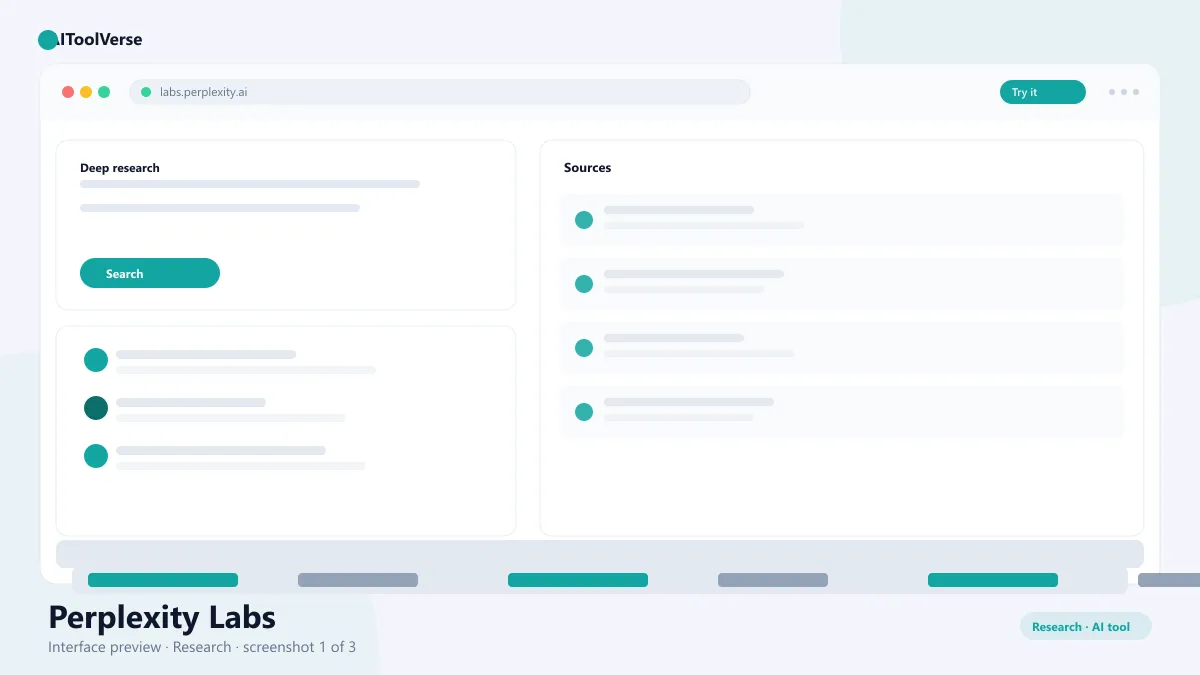 Perplexity Labs interface for building AI apps and research